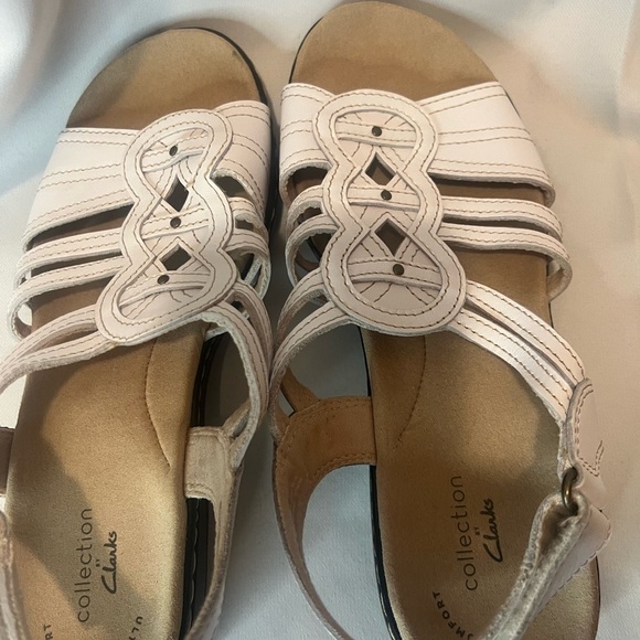 Clarks Women's Leisa Janna Sandal White Leather - Picture 3 of 6